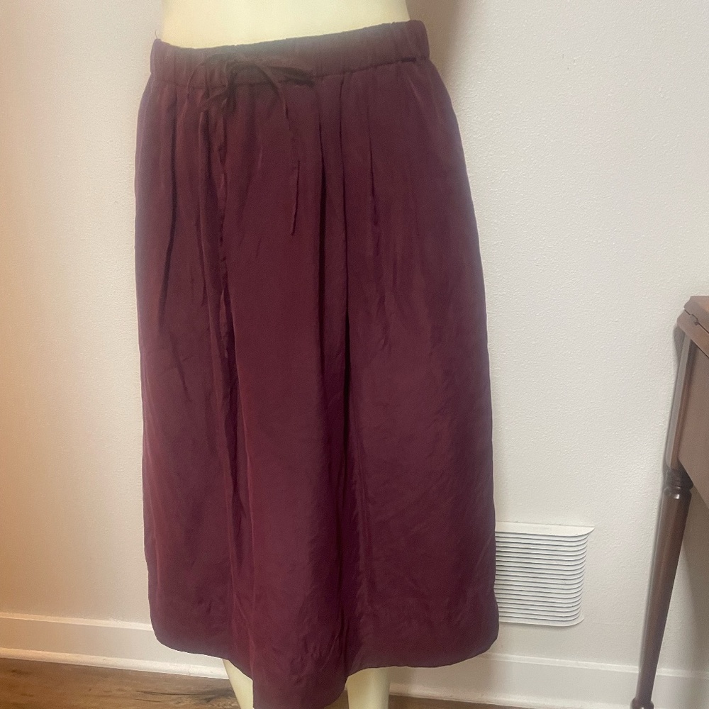 Women's Madewell Silk Skirt Burgundy size small